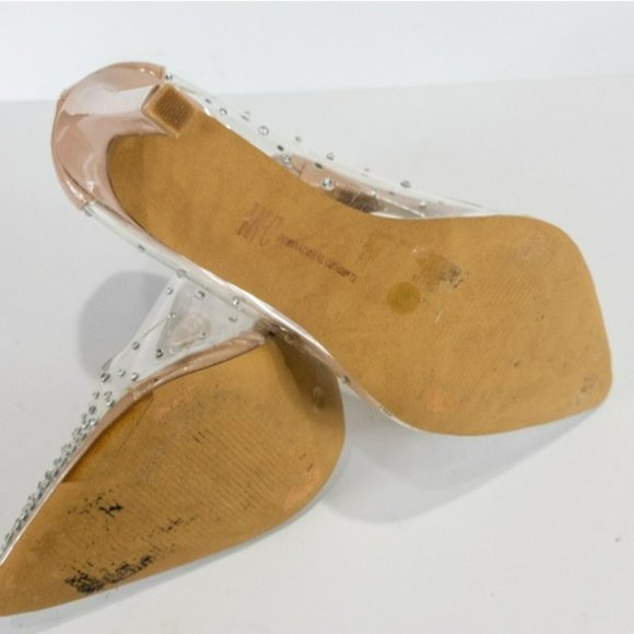 INC International Concepts Katey Clear Vinyl Pumps Silver Bling -6.5 - Picture 8 of 8